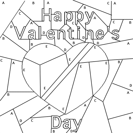 Valentine Coloring Pages on Valentine Number Colouring Pages