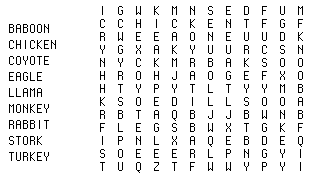 animal word search puzzle 4